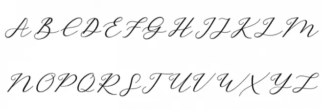 HelloSarrahScript Caratteri MAIUSCOLE