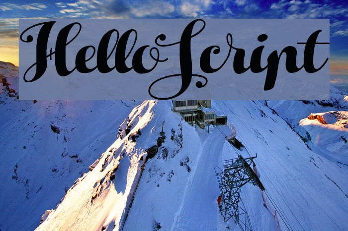 HelloScript Font examples