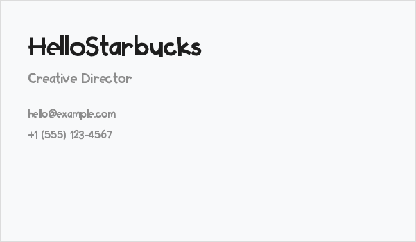 HelloStarbucks Business Card
