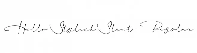 HelloStylishSlant-Regular  Frei Schriftart Herunterladen