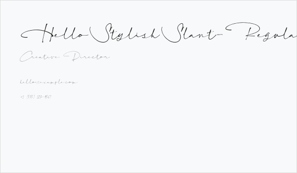 HelloStylishSlant-Regular Business Card