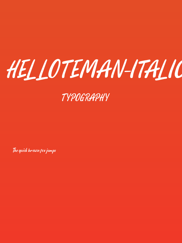 HelloTeman-Italic Poster