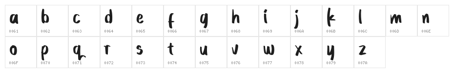 Hellobye Regular Character Map