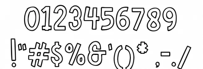 Hellofreeday Outline DEMO Font OTHER CHARS