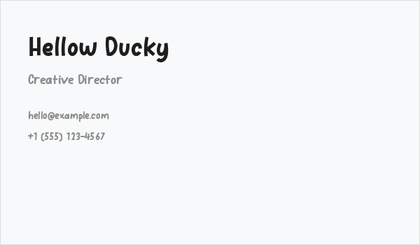 Hellow Ducky Business Card