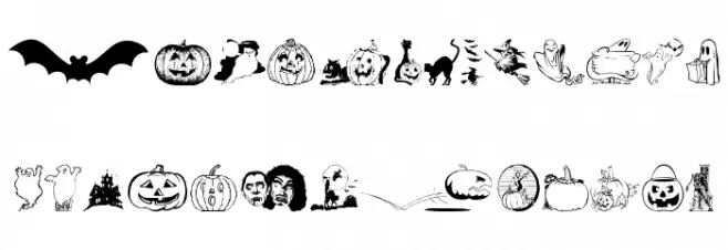 Helloween version 2 Шрифта ВЕРХНИЙ