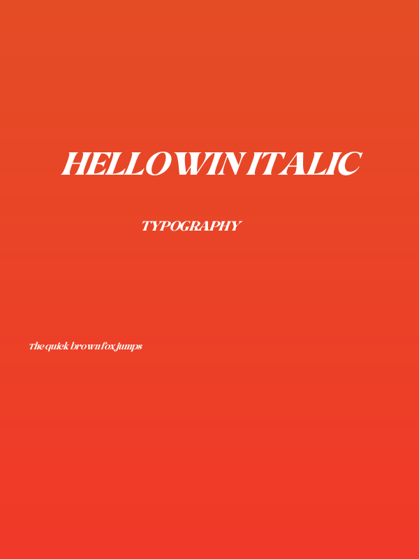 Hellowin Italic Poster