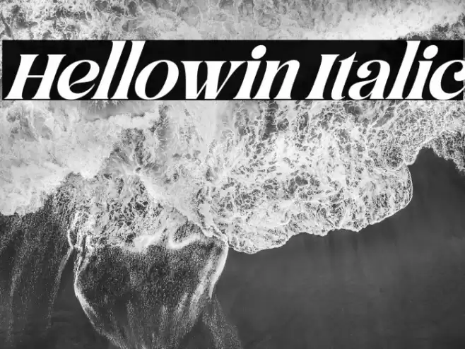 Hellowin Italic Font examples