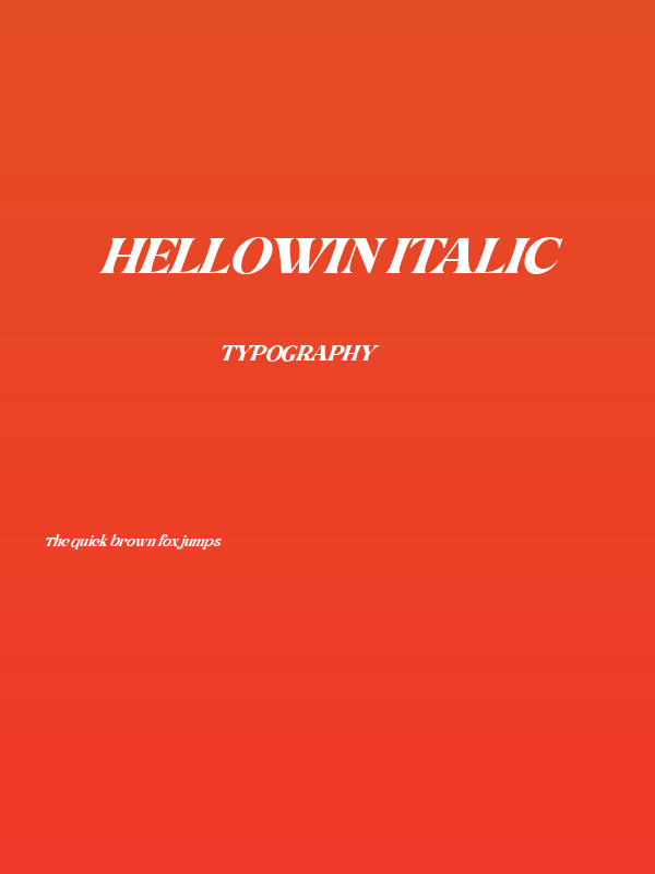 Hellowin Italic Poster