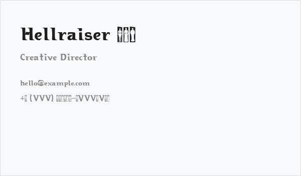 Hellraiser 3 Business Card