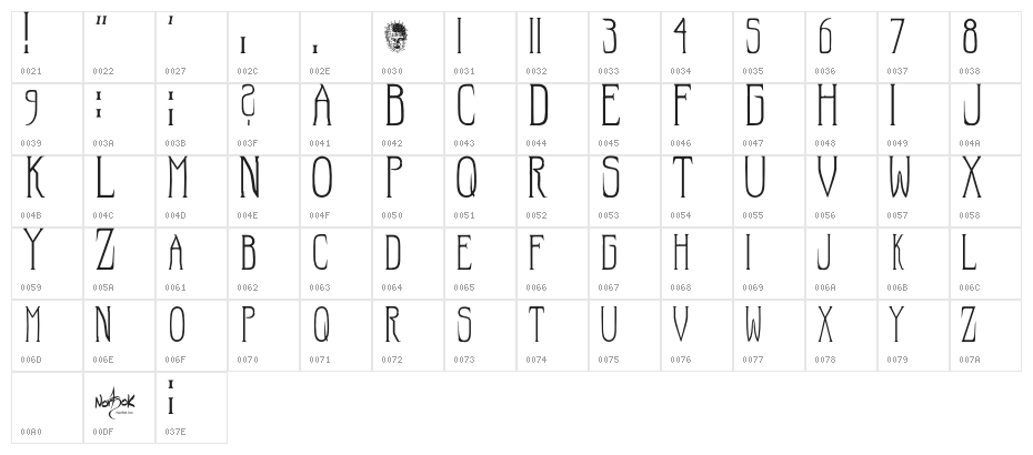 HellraiserSC Character Map