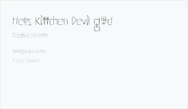 Hells Kittchen Devil God Business Card