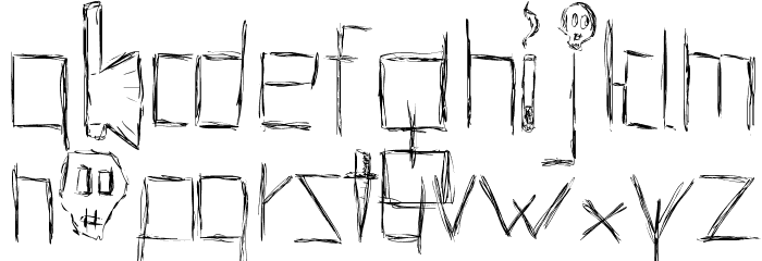 Hells Kittchen Devil God Font LOWERCASE