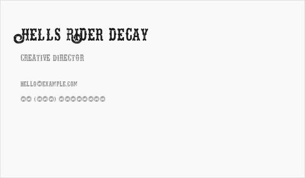 Hells Rider Decay Business Card