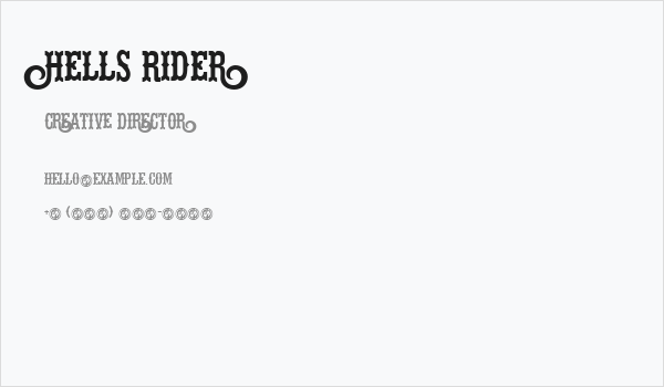 Hells Rider Business Card