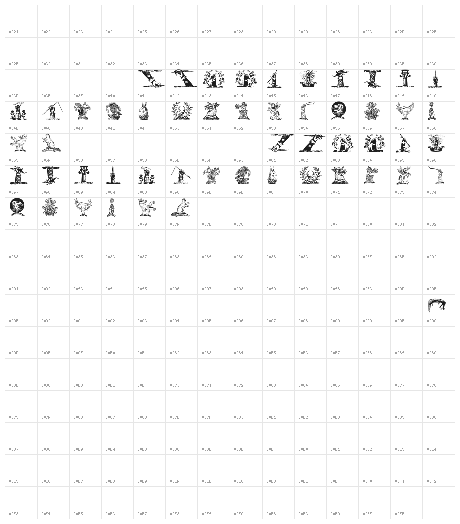 HelmbuschCrestSymbols Character Map