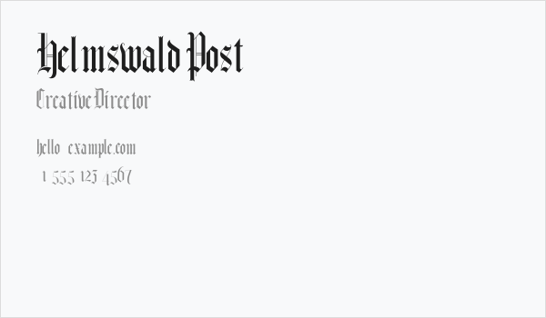 Helmswald Post Business Card