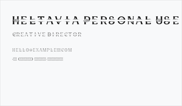 Heltavia Personal Use Business Card