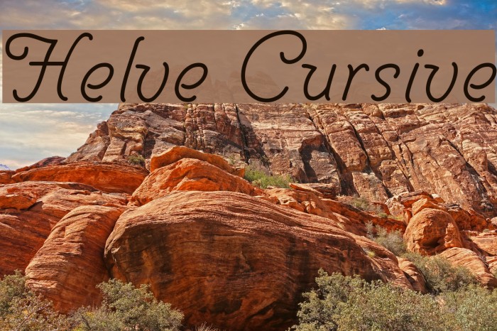 Helve Cursive Font examples