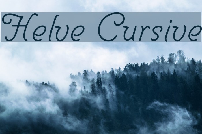 Helve Cursive Font examples