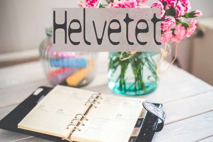 Helvetet Font examples