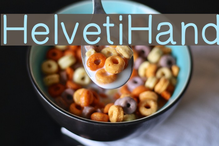 HelvetiHand Font examples