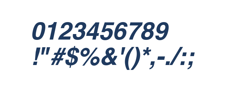 Helvetica Bold Oblique Other Characters