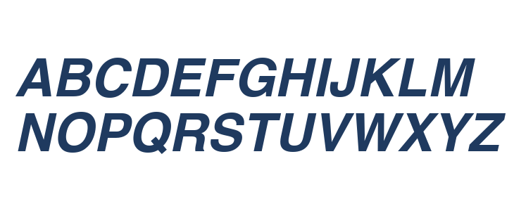Helvetica Bold Oblique Uppercase