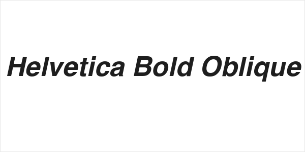 Helvetica Bold Oblique Logo