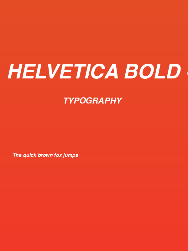 Helvetica Bold Oblique Poster