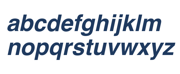Helvetica Bold Oblique Lowercase