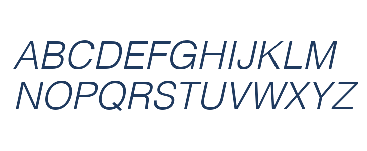 Helvetica Light Oblique Uppercase