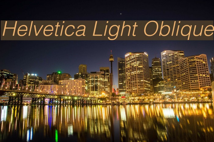 Helvetica Light Oblique Example 1