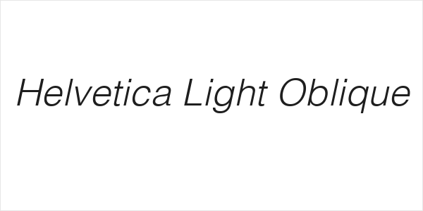 Helvetica Light Oblique Logo