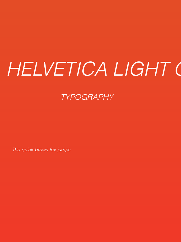 Helvetica Light Oblique Poster