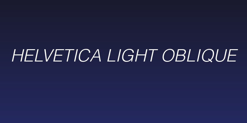Helvetica Light Oblique Social Header