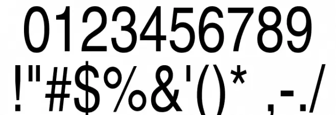 Helvetica-Narrow Font OTHER CHARS