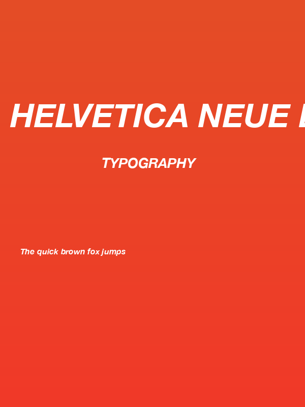 Helvetica Neue Bold Italic Poster