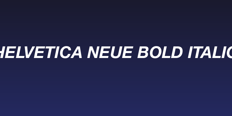 Helvetica Neue Bold Italic Social Header