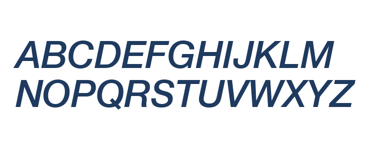Helvetica Neue Medium Italic Uppercase