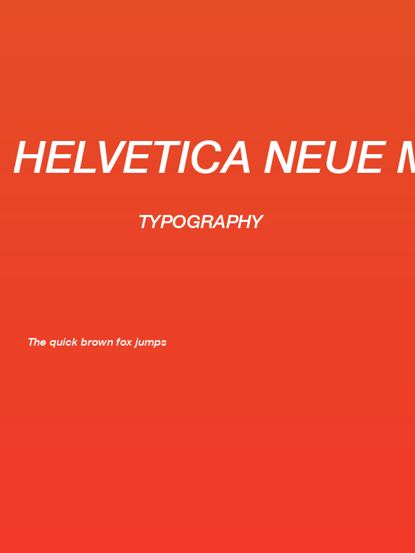 Helvetica Neue Medium Italic Poster