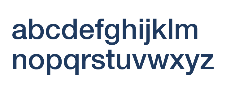 Helvetica Neue Medium Lowercase