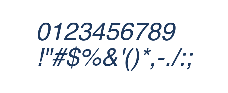 Helvetica Oblique Other Characters