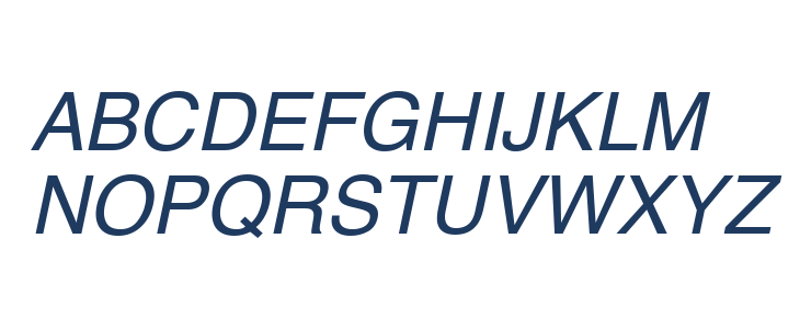 Helvetica Oblique Uppercase