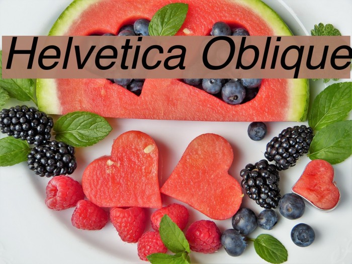 Helvetica Oblique Example 3