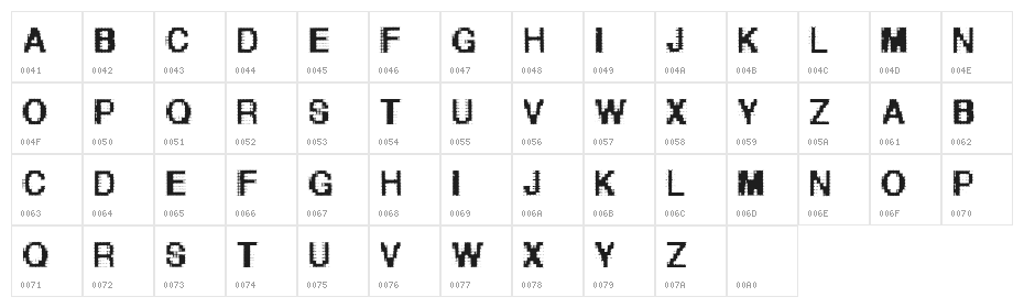 Helvetica-grosse-bit Character Map