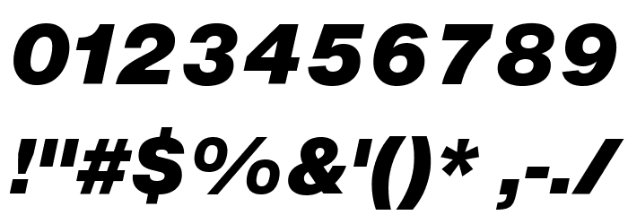 HelveticaNowText-BlackItalic Font OTHER CHARS