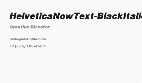HelveticaNowText-BlackItalic Business Card