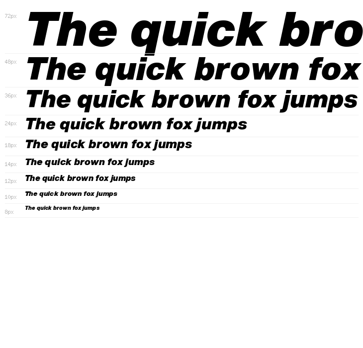 HelveticaNowText-BlackItalic Waterfall