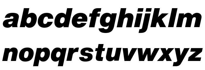 HelveticaNowText-BlackItalic Font LOWERCASE